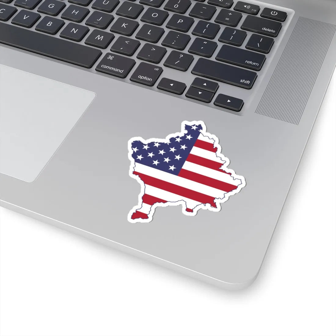 Kosovo with flag of United States (Serbia) STICKER Vinyl Kiss-Cut Decal - The Sticker Space