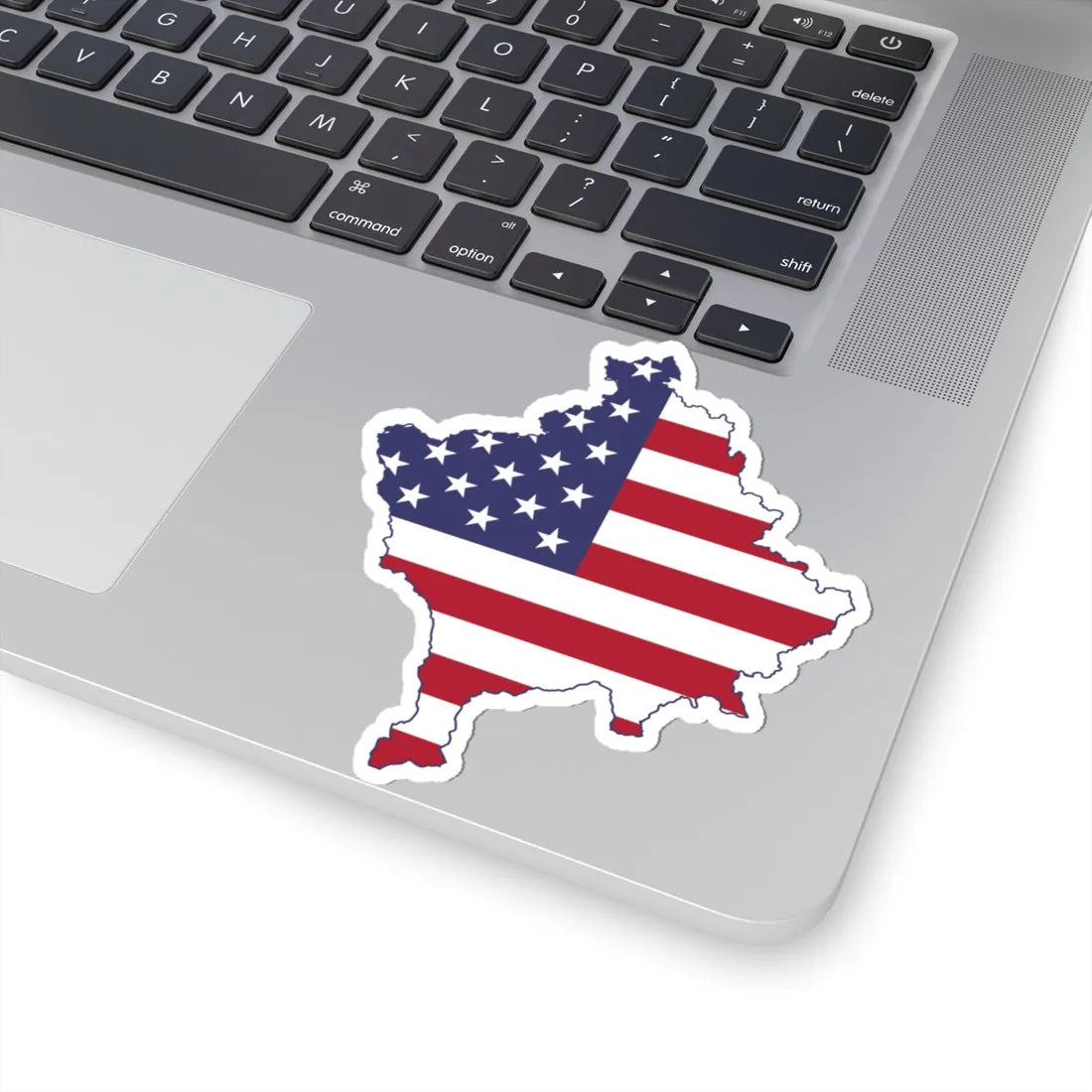 Kosovo with flag of United States (Serbia) STICKER Vinyl Kiss-Cut Decal - The Sticker Space