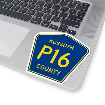 Kossuth County Route P16 IA (Iowa) (Road Sign) STICKER Vinyl Kiss-Cut Decal - The Sticker Space