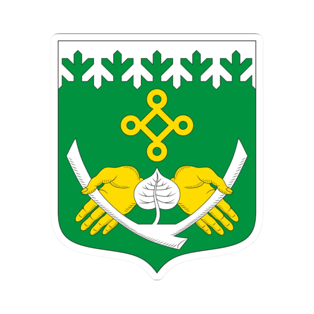 Kostomuksha Coat of Arms (Russia) (Coat of Arms) STICKER Vinyl Kiss-Cut Decal 2 Inch White - The Sticker Space