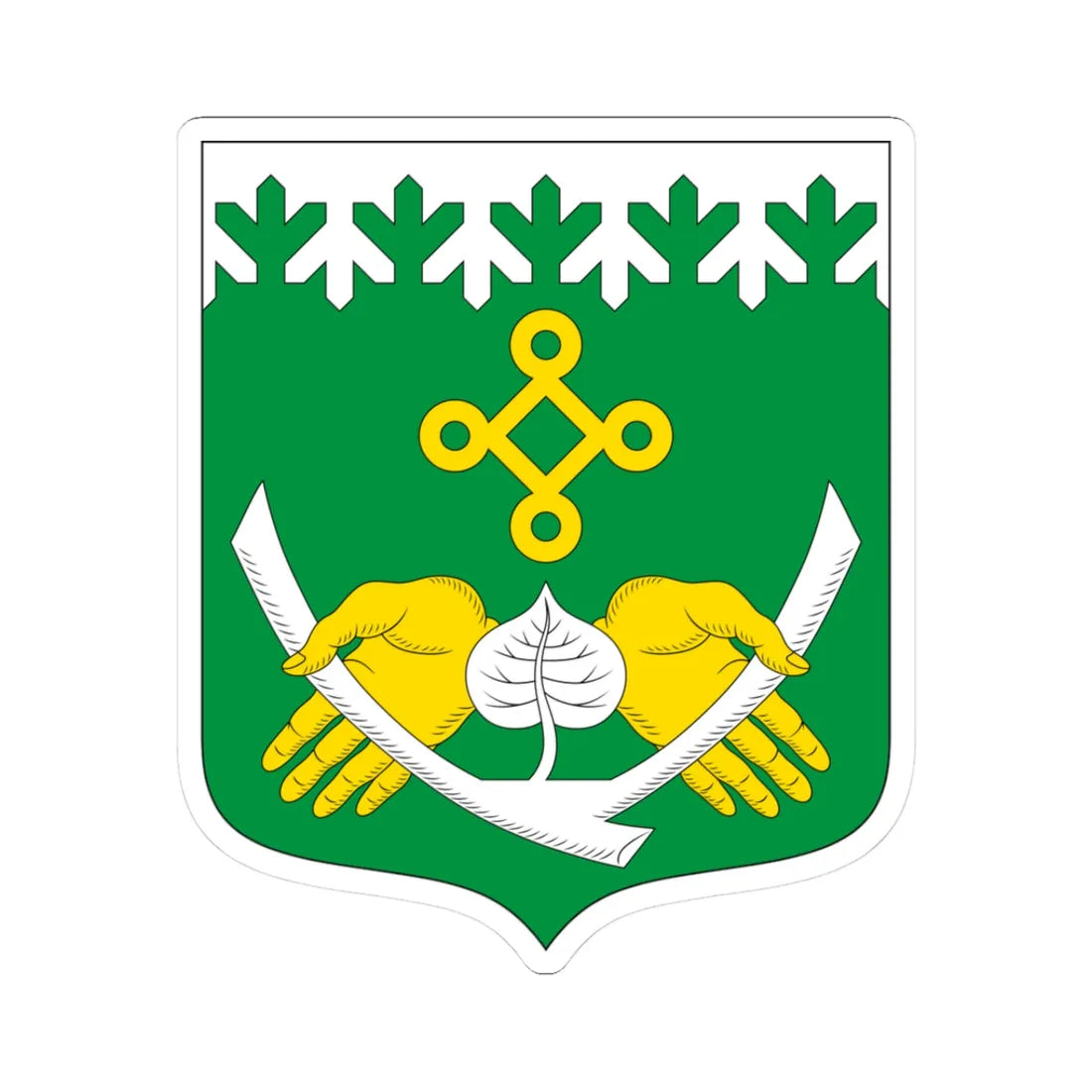 Kostomuksha Coat of Arms (Russia) (Coat of Arms) STICKER Vinyl Kiss-Cut Decal 3 Inch White - The Sticker Space