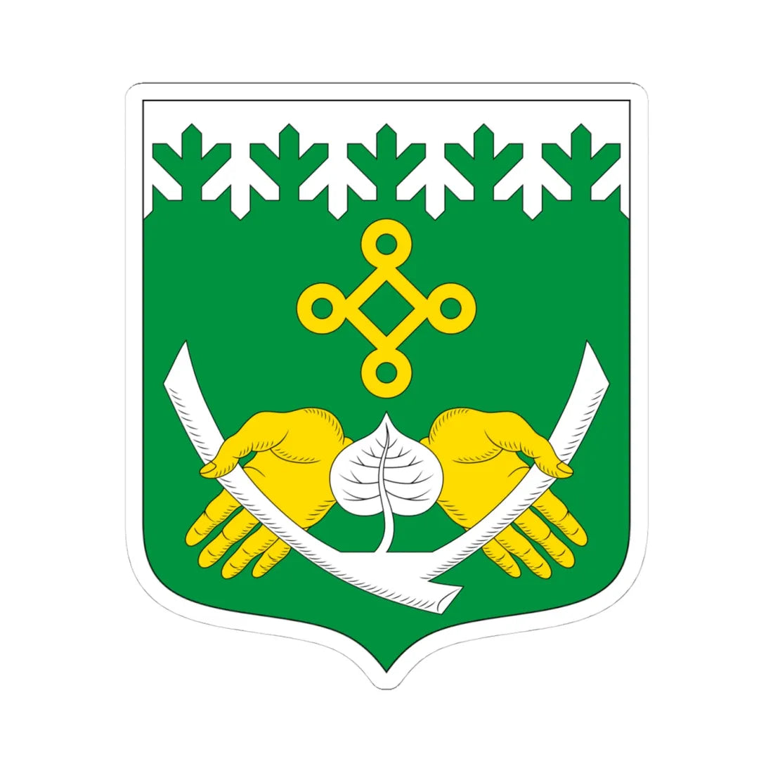 Kostomuksha Coat of Arms (Russia) (Coat of Arms) STICKER Vinyl Kiss-Cut Decal 4 Inch White - The Sticker Space