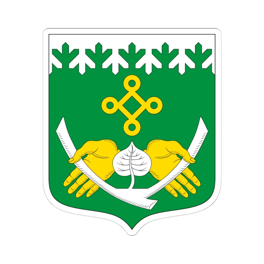 Kostomuksha Coat of Arms (Russia) (Coat of Arms) STICKER Vinyl Kiss-Cut Decal 6 Inch White - The Sticker Space