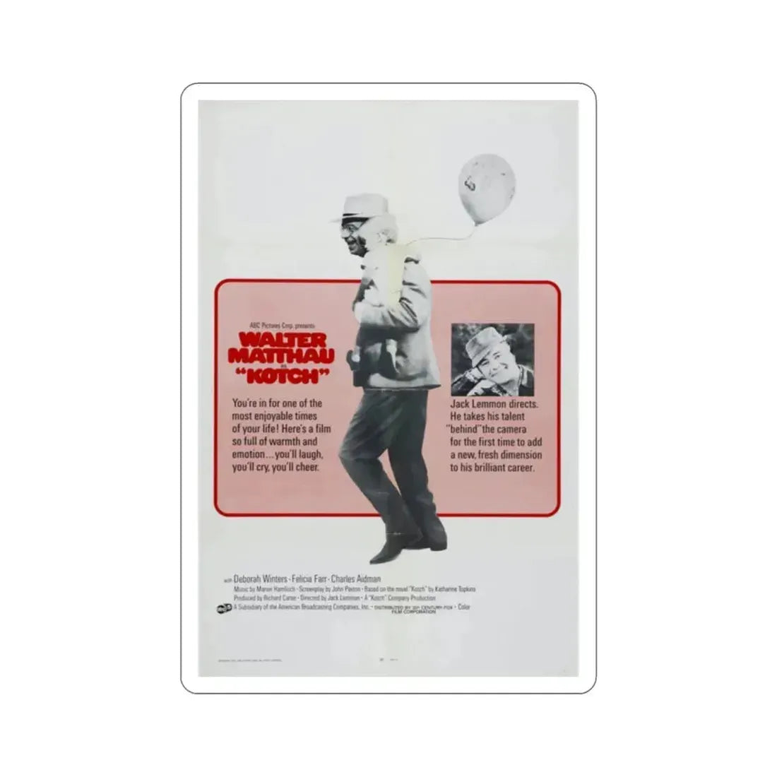 Kotch 1971 Movie Poster STICKER Vinyl Die-Cut Decal 2 Inch - The Sticker Space