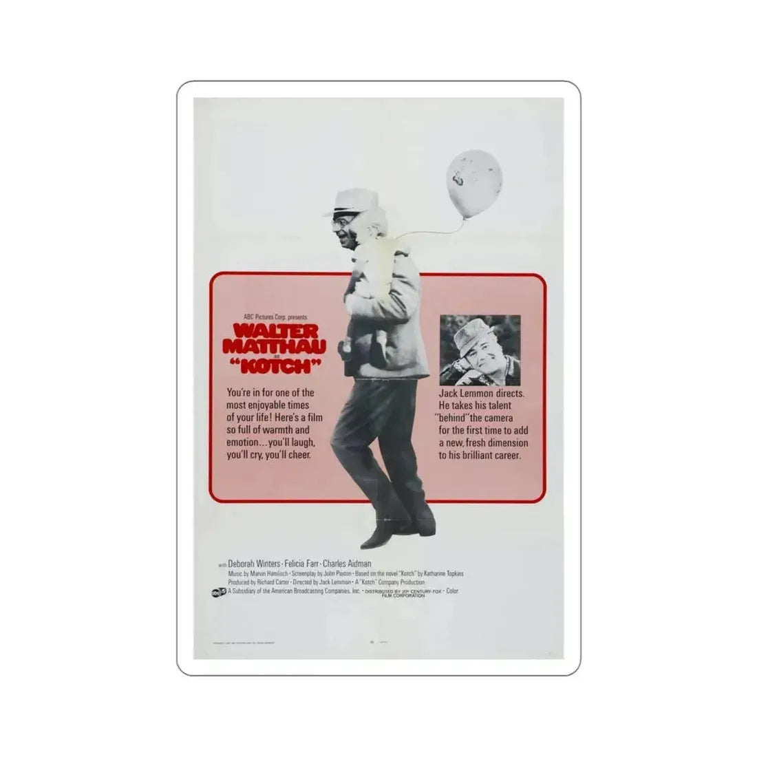 Kotch 1971 Movie Poster STICKER Vinyl Die-Cut Decal 4 Inch - The Sticker Space