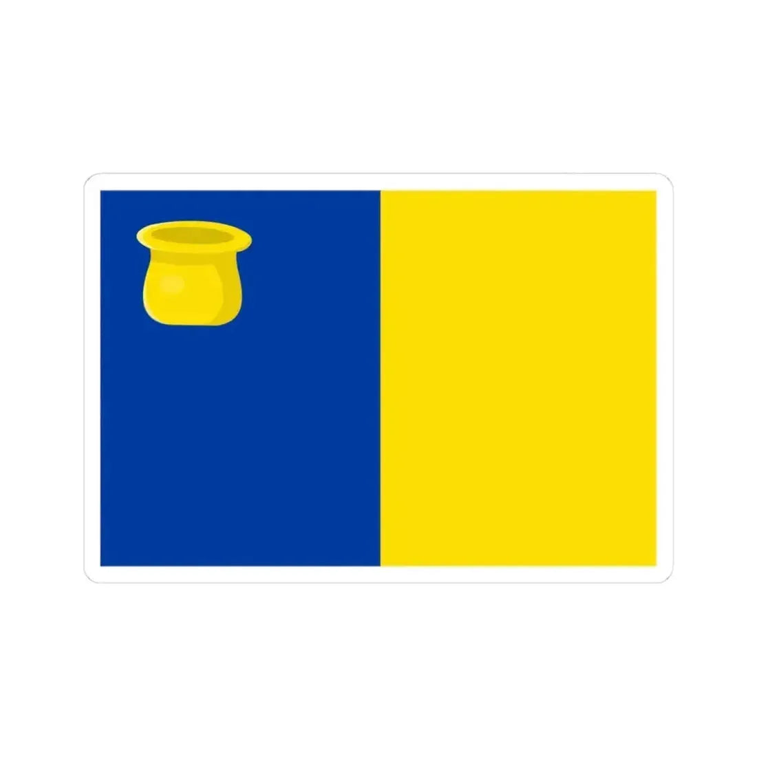 Kraainem vlag (Belgium) STICKER Vinyl Kiss-Cut Decal 4 Inch White - The Sticker Space