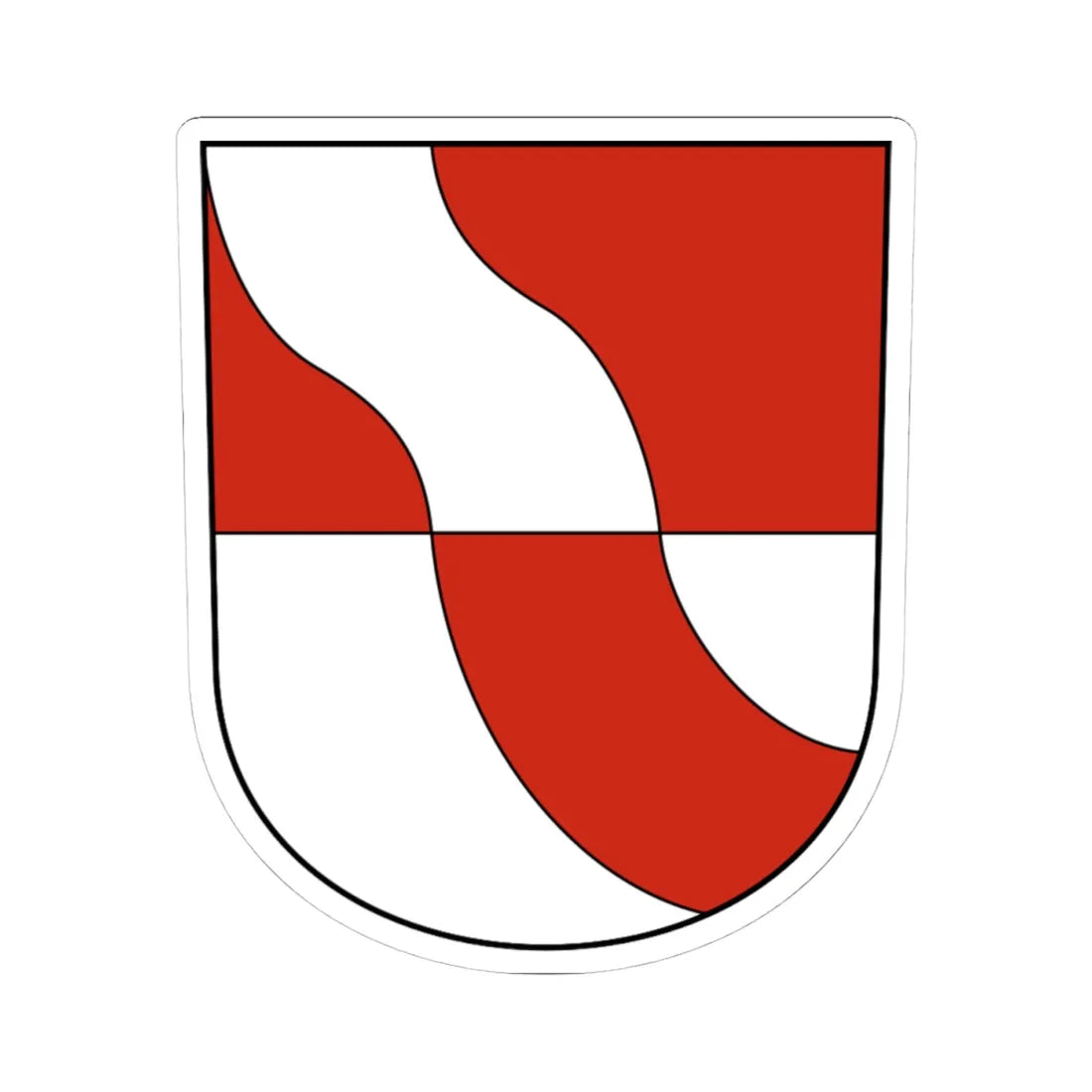 KradolfSchönenberg-blazon (Switzerland) (Coat of Arms) STICKER Vinyl Kiss-Cut Decal 4 Inch White - The Sticker Space