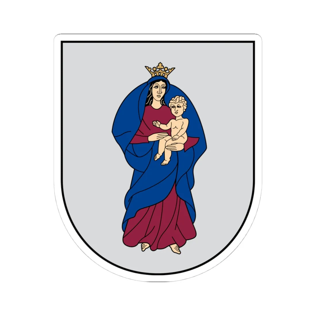 Kretinga COA (Lithuania) (Coat of Arms) STICKER Vinyl Kiss-Cut Decal 4 Inch White - The Sticker Space