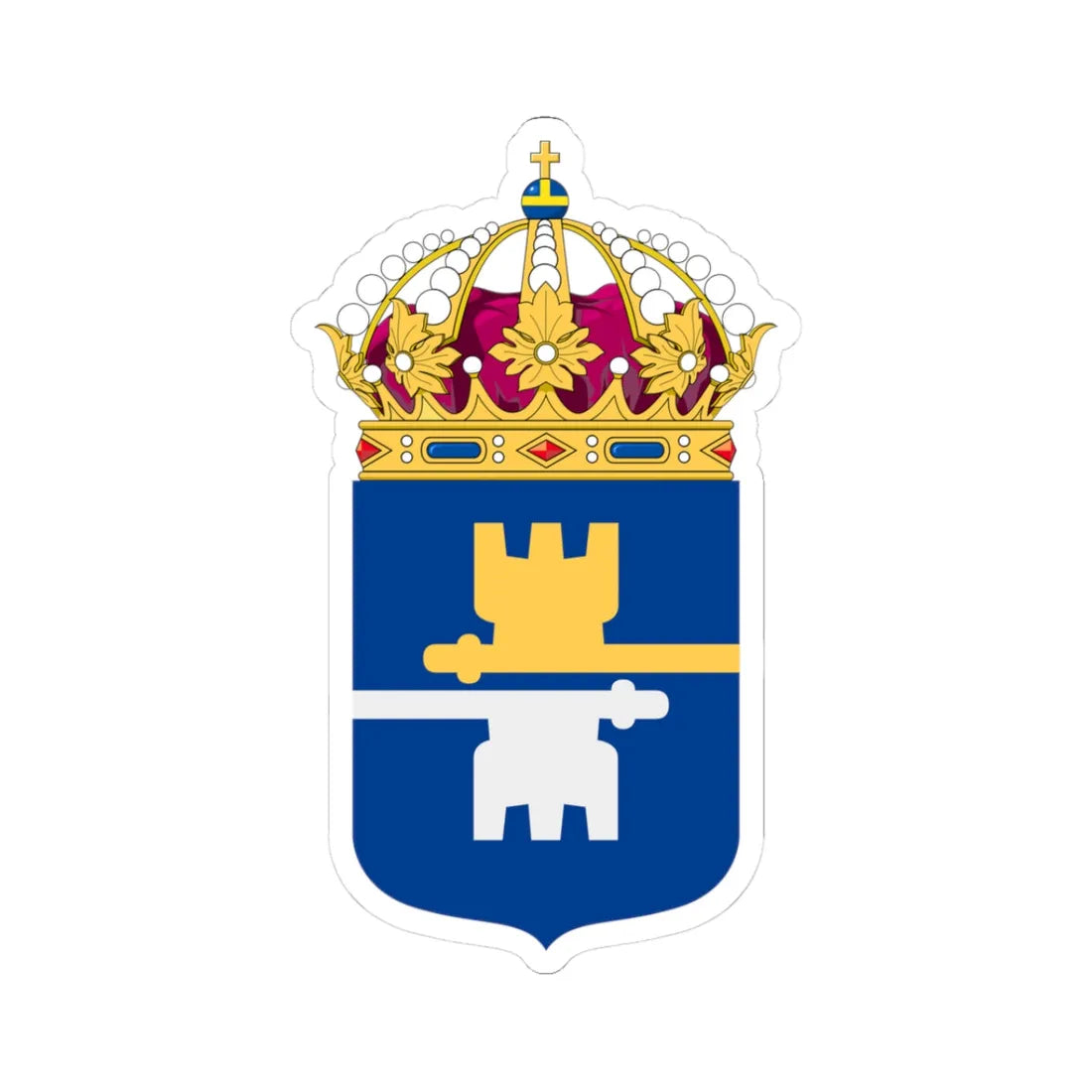 Kriminalvarden vapen bra (Sweden) (Coat of Arms) STICKER Vinyl Kiss-Cut Decal 3 Inch White - The Sticker Space