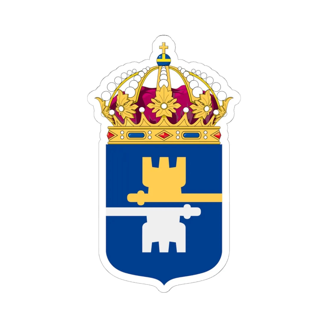 Kriminalvarden vapen bra (Sweden) (Coat of Arms) STICKER Vinyl Kiss-Cut Decal 6 Inch White - The Sticker Space