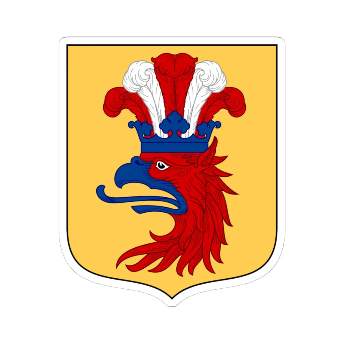 Kristianstad läns vapen (Sweden) (Coat of Arms) STICKER Vinyl Kiss-Cut Decal 4 Inch White - The Sticker Space