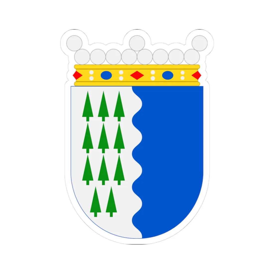 Kristiinankaupunki.vaakuna (Finland) (Coat of Arms) STICKER Vinyl Kiss-Cut Decal 3 Inch White - The Sticker Space