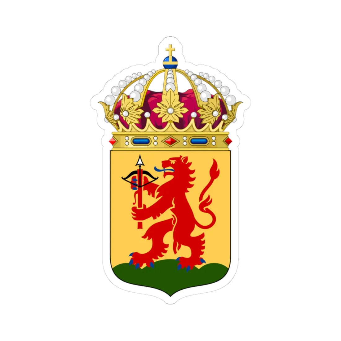 Kronobergs läns vapen crowned (Sweden) (Coat of Arms) STICKER Vinyl Kiss-Cut Decal 3 Inch White - The Sticker Space