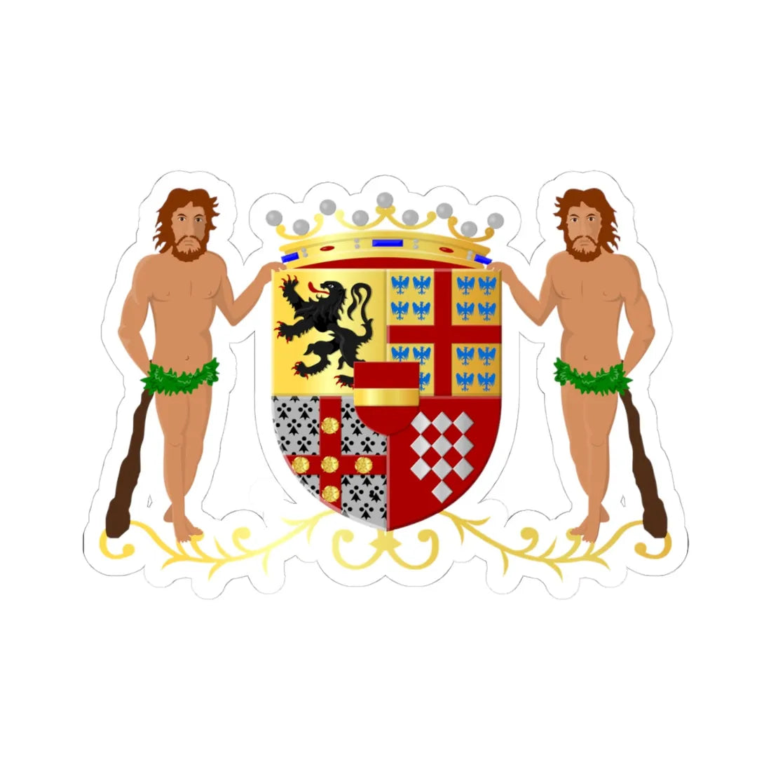 Kruishoutem wapen (Belgium) (Coat of Arms) STICKER Vinyl Kiss-Cut Decal 4 Inch White - The Sticker Space
