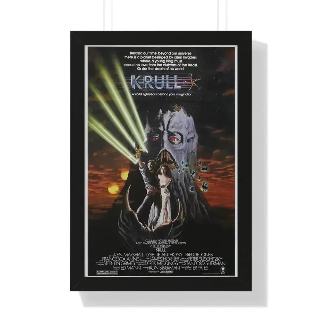 KRULL 1983 - Framed Movie Poster 16″ x 24″ Black - The Sticker Space