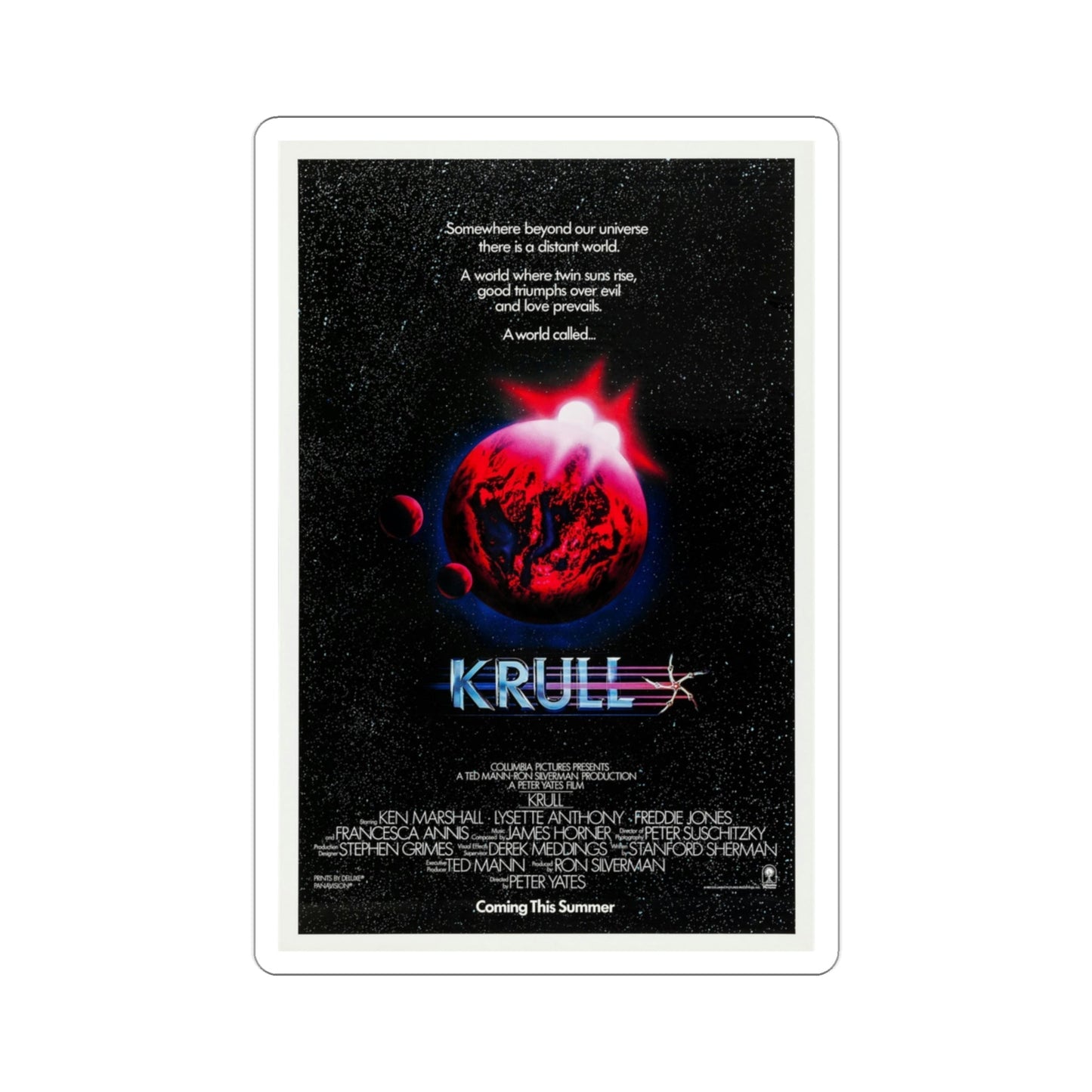 Krull 1983 Movie Poster STICKER Vinyl Die-Cut Decal-3 Inch-The Sticker Space