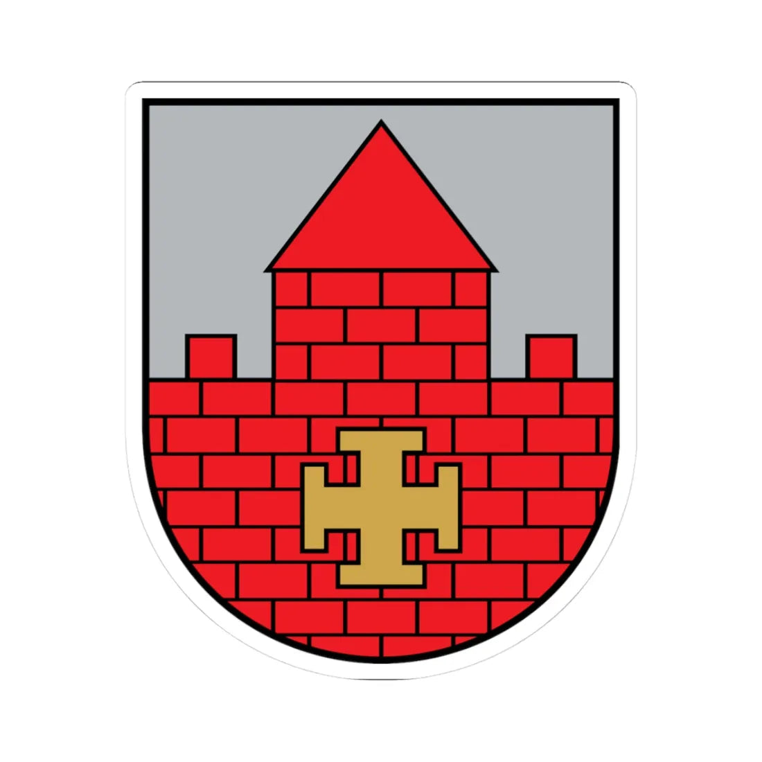 Krustpils COA (Latvia) (Coat of Arms) STICKER Vinyl Kiss-Cut Decal 3 Inch White - The Sticker Space