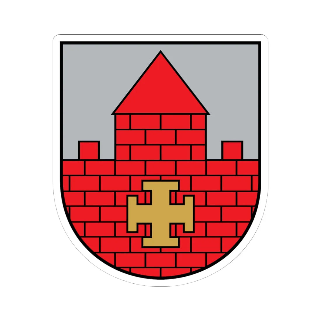 Krustpils COA (Latvia) (Coat of Arms) STICKER Vinyl Kiss-Cut Decal 4 Inch White - The Sticker Space