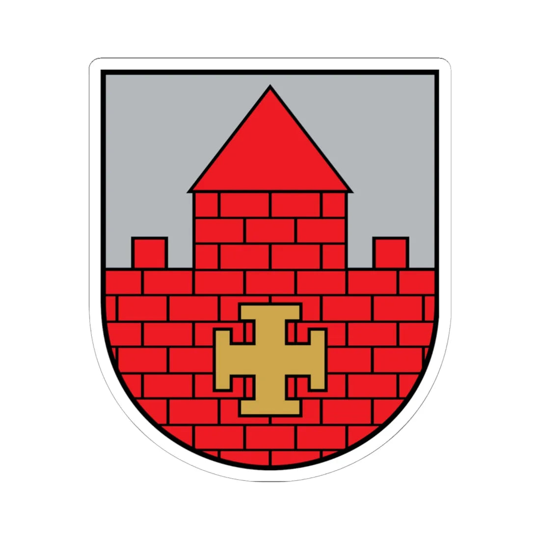 Krustpils COA (Latvia) (Coat of Arms) STICKER Vinyl Kiss-Cut Decal 6 Inch White - The Sticker Space