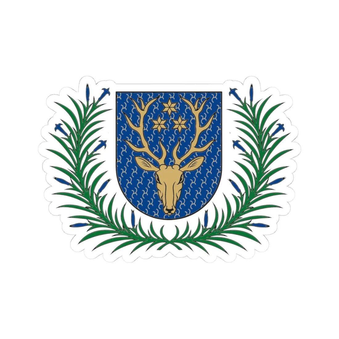 Kudirkos Naumiestis herbas (Lithuania) (Coat of Arms) STICKER Vinyl Kiss-Cut Decal - The Sticker Space