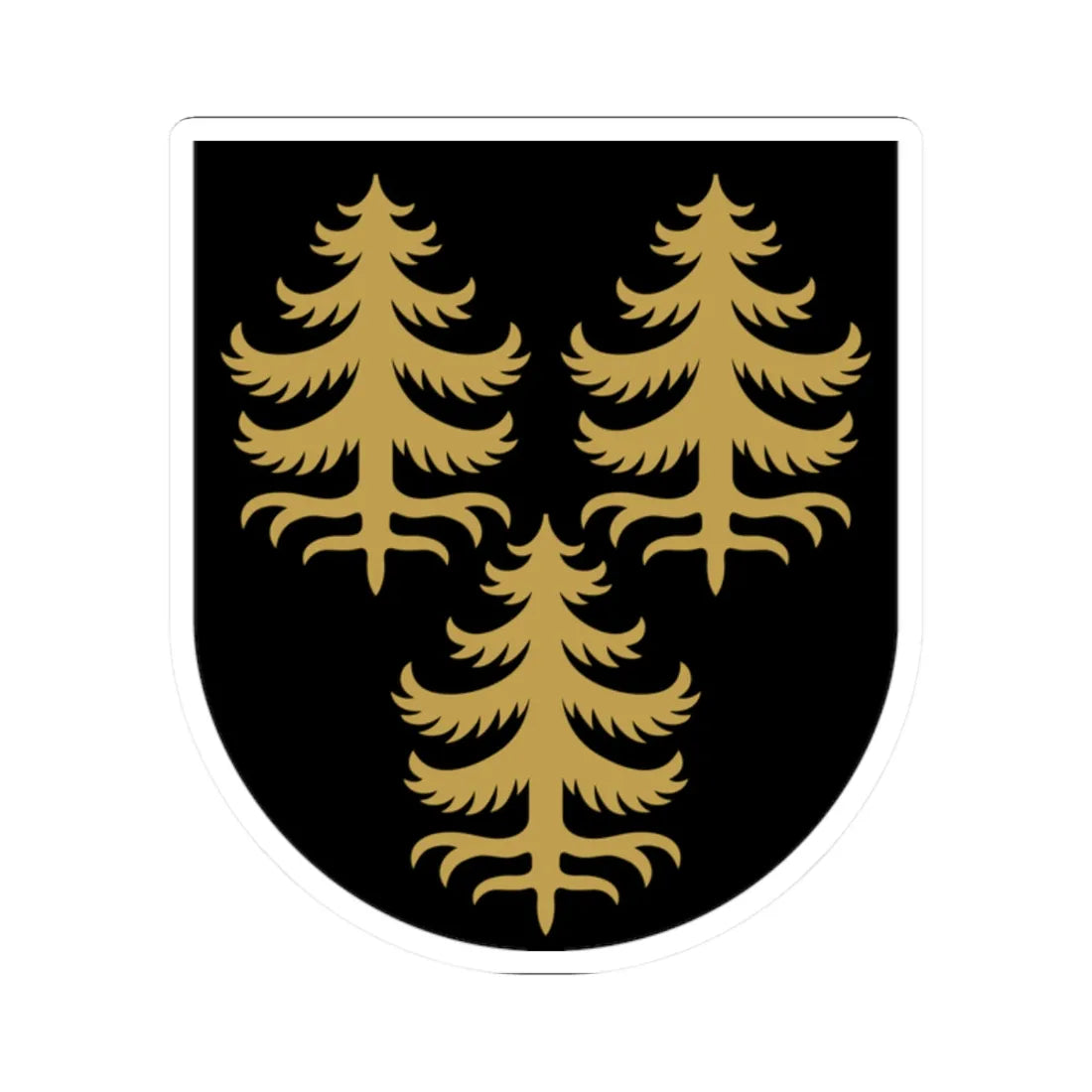 Kuhmo.vaakuna (Finland) (Coat of Arms) STICKER Vinyl Kiss-Cut Decal 2 Inch White - The Sticker Space