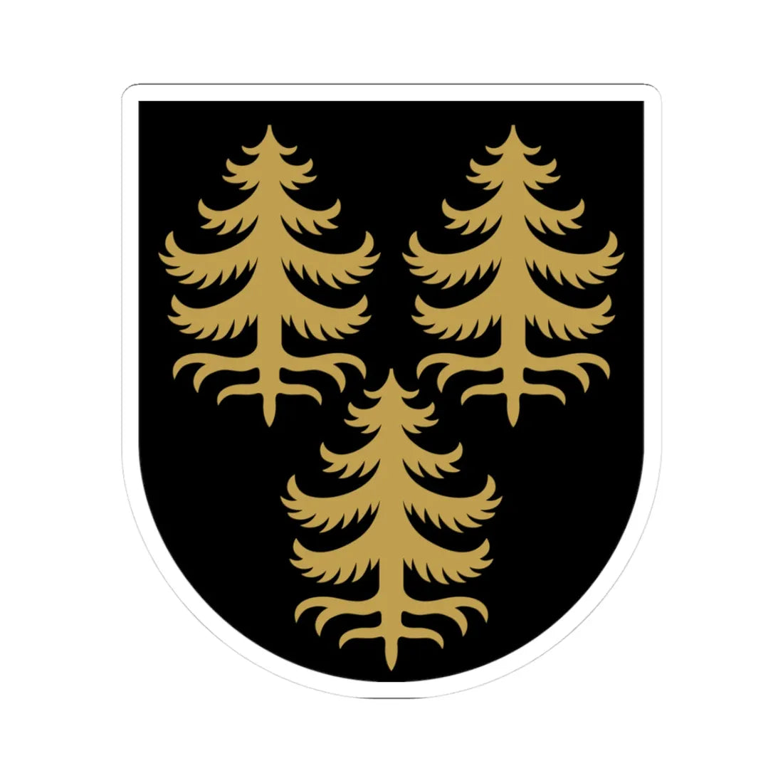 Kuhmo.vaakuna (Finland) (Coat of Arms) STICKER Vinyl Kiss-Cut Decal 3 Inch White - The Sticker Space