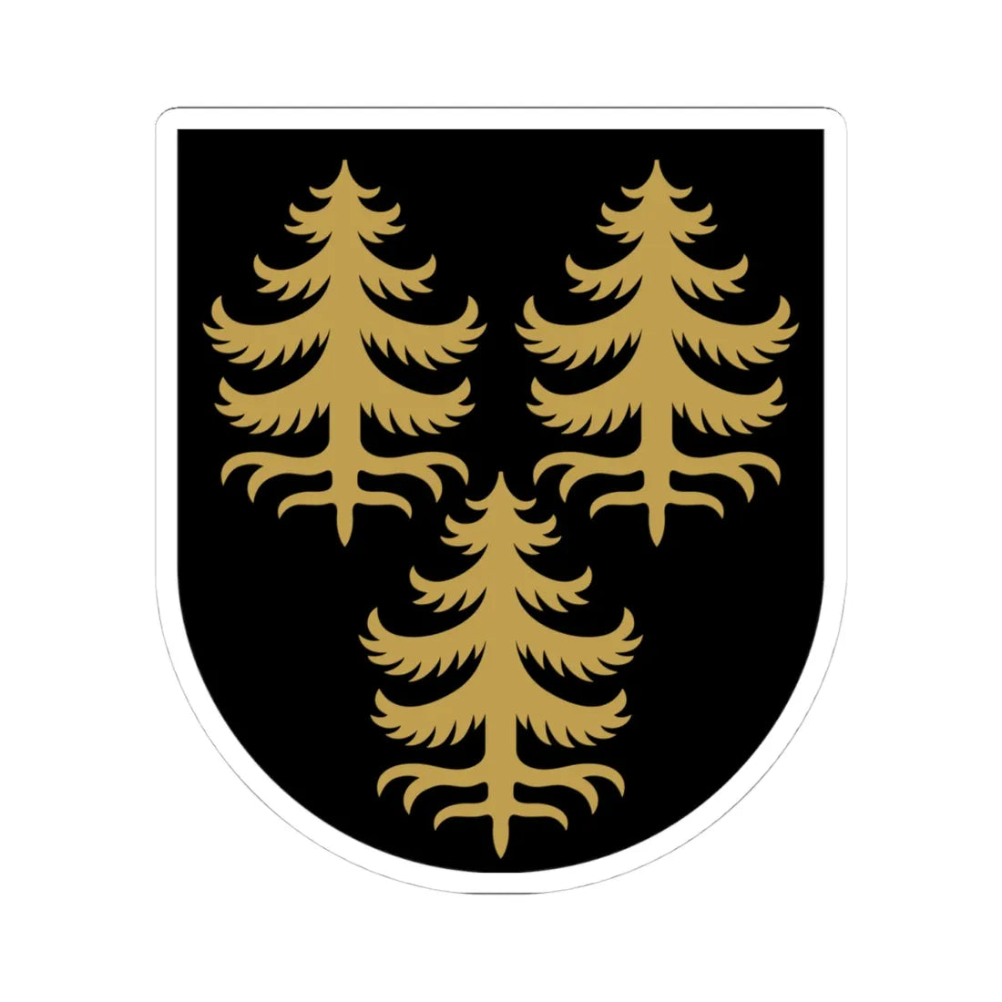 Kuhmo.vaakuna (Finland) (Coat of Arms) STICKER Vinyl Kiss-Cut Decal 4 Inch White - The Sticker Space