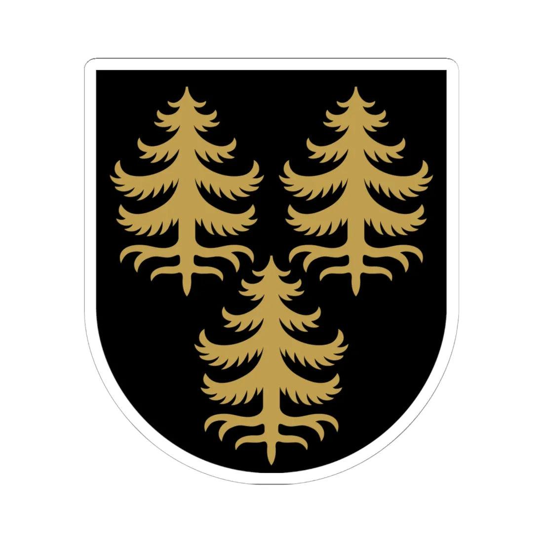 Kuhmo.vaakuna (Finland) (Coat of Arms) STICKER Vinyl Kiss-Cut Decal 6 Inch White - The Sticker Space