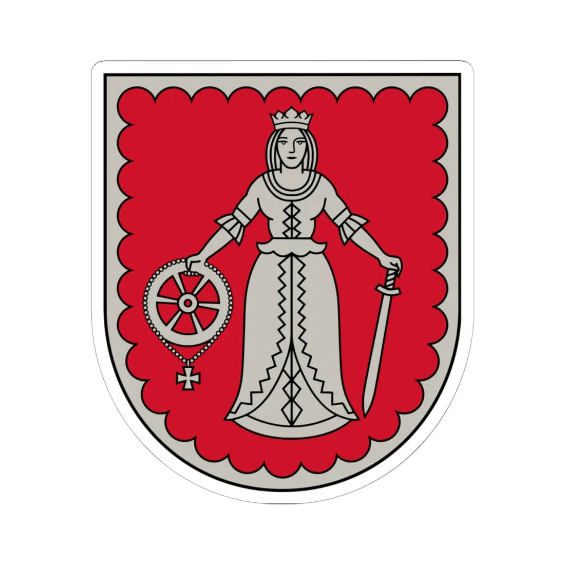 Kuldīgas novads COA (Latvia) (Coat of Arms) STICKER Vinyl Kiss-Cut Decal 6 Inch White - The Sticker Space