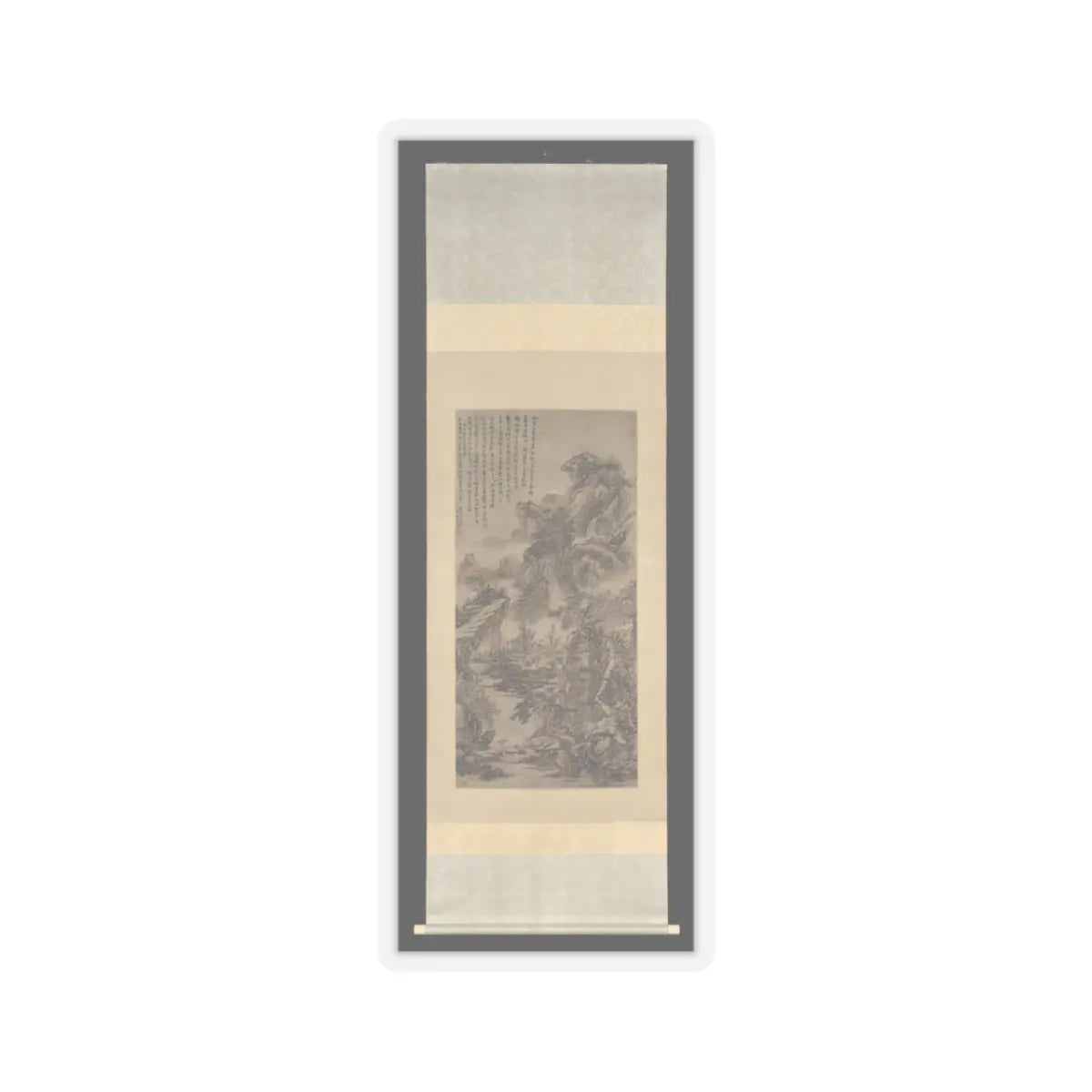 Kuncan - Wooded Mountains at Dusk - dated 1666 v2 - STICKER Vinyl Kiss-Cut Decal