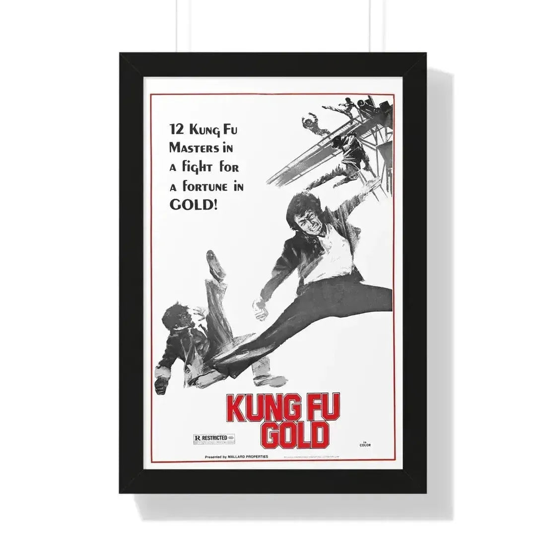KUNG FU GOLD 1974 - Framed Movie Poster 16″ x 24″ Black - The Sticker Space