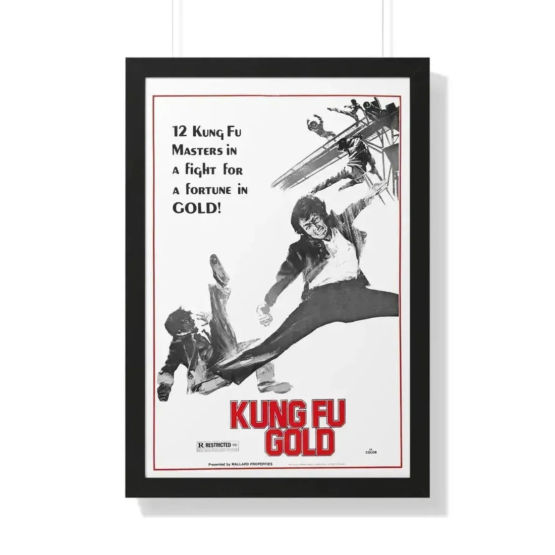 KUNG FU GOLD 1974 - Framed Movie Poster 20" x 30" Black - The Sticker Space