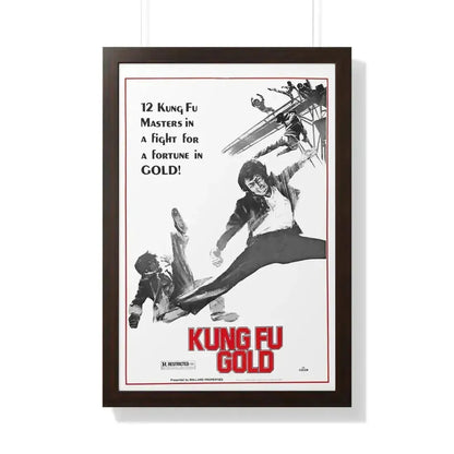 KUNG FU GOLD 1974 - Framed Movie Poster 20" x 30" Walnut - The Sticker Space