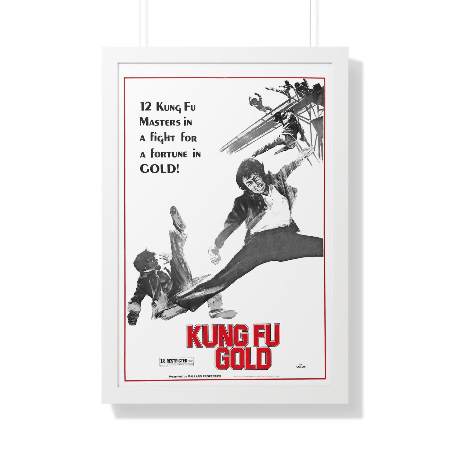 KUNG FU GOLD 1974 - Framed Movie Poster-20" x 30"-The Sticker Space