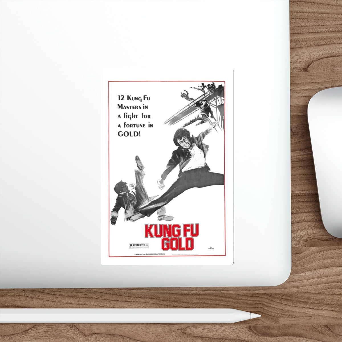 KUNG FU GOLD 1974 Movie Poster STICKER Vinyl Die-Cut Decal-The Sticker Space