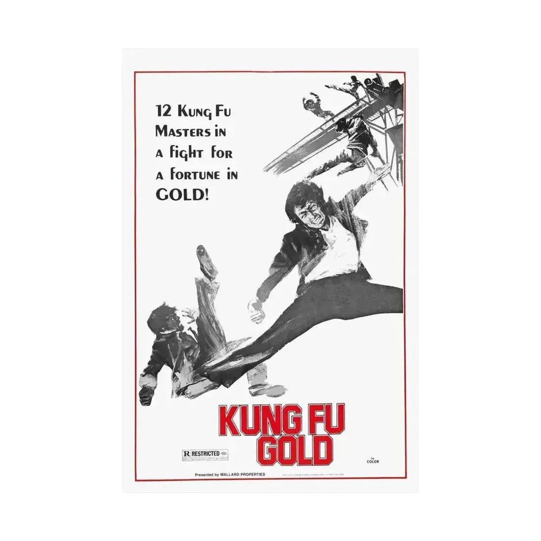 KUNG FU GOLD 1974 - Paper Movie Poster - The Sticker Space