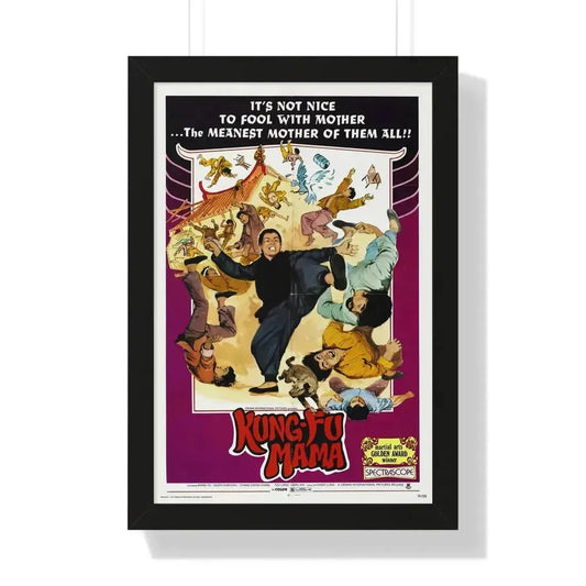 KUNG-FU MAMA 1973 - Framed Movie Poster 16″ x 24″ Black - The Sticker Space
