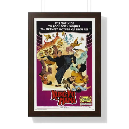 KUNG-FU MAMA 1973 - Framed Movie Poster 16″ x 24″ Walnut - The Sticker Space