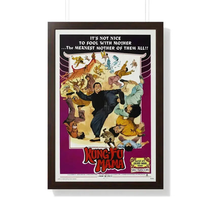 KUNG-FU MAMA 1973 - Framed Movie Poster 20" x 30" Walnut - The Sticker Space