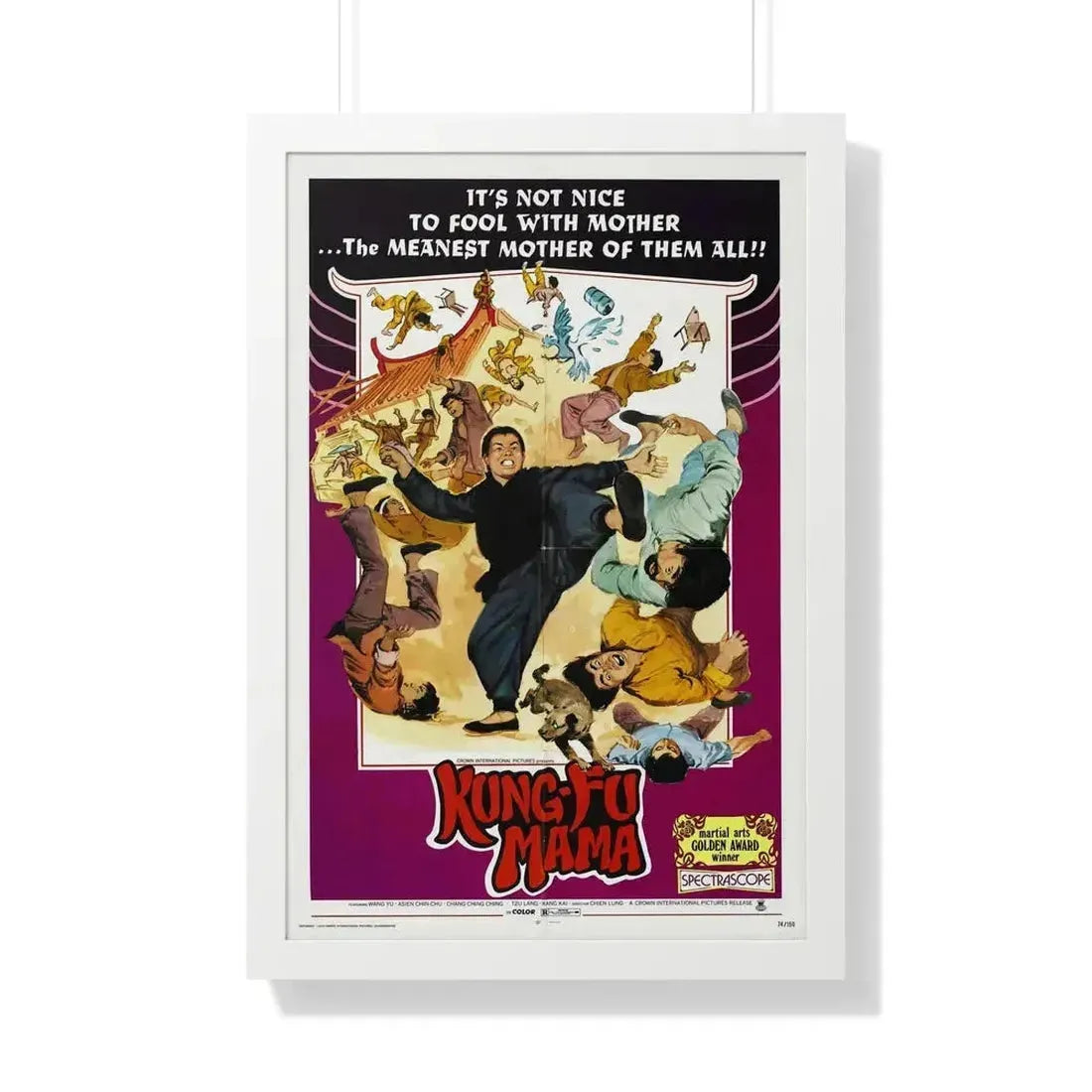 KUNG-FU MAMA 1973 - Framed Movie Poster 20" x 30" White - The Sticker Space