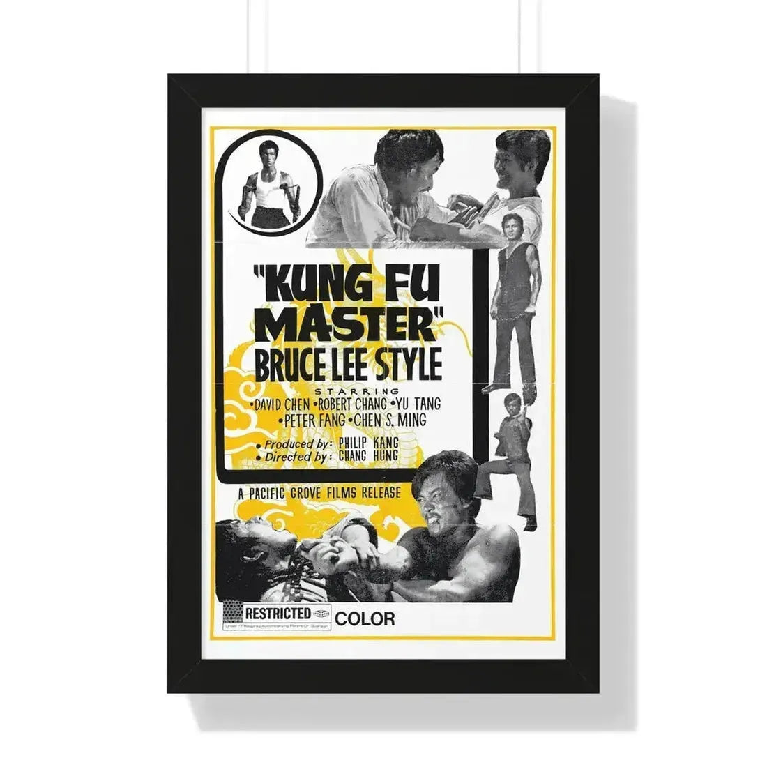 KUNG FU MASTER BRUCE LEE STYLE 1972 - Framed Movie Poster 16″ x 24″ Black - The Sticker Space