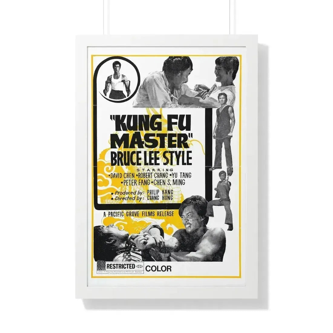 KUNG FU MASTER BRUCE LEE STYLE 1972 - Framed Movie Poster 20" x 30" White - The Sticker Space