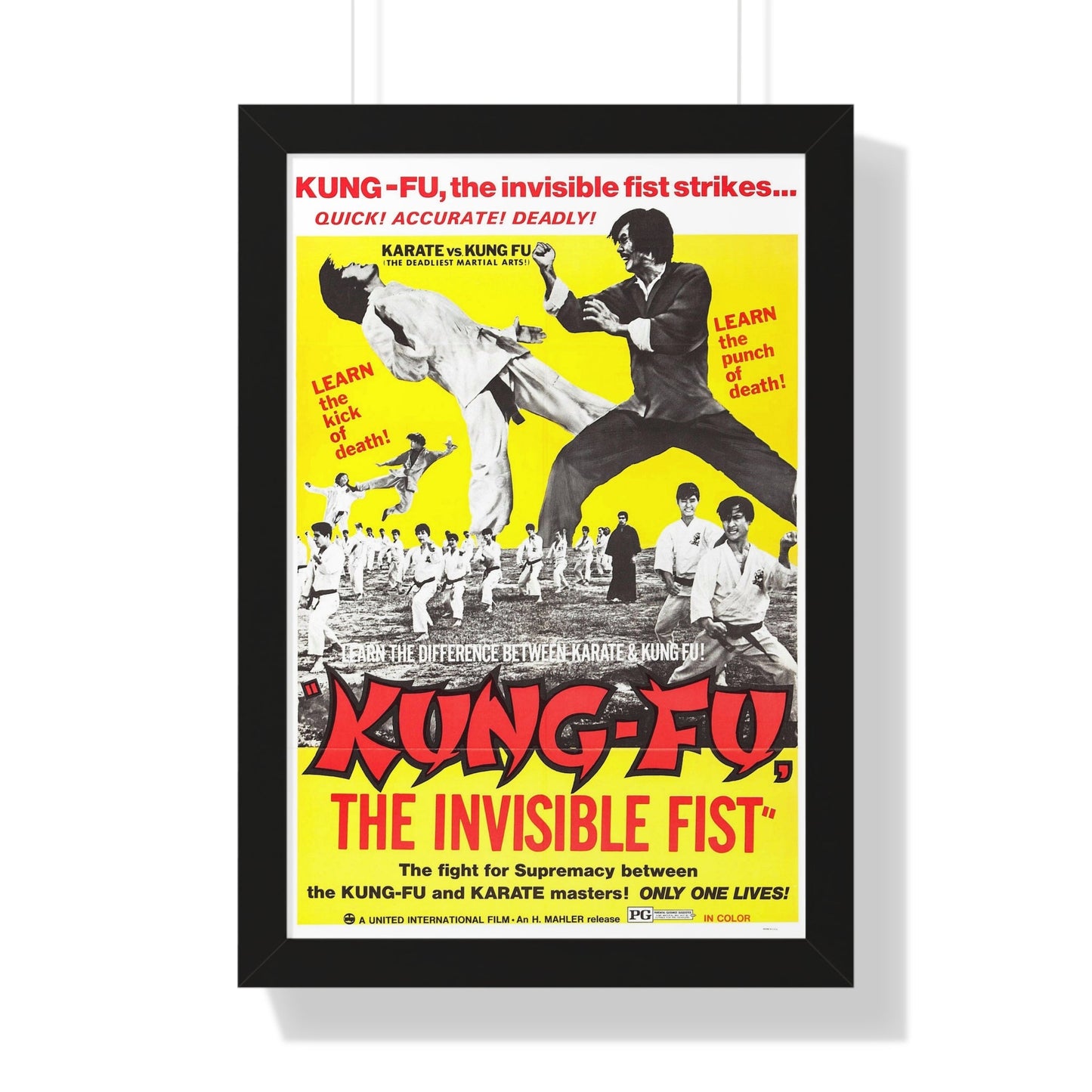 KUNG FU THE INVISIBLE FIST 1972 - Framed Movie Poster-16″ x 24″-The Sticker Space