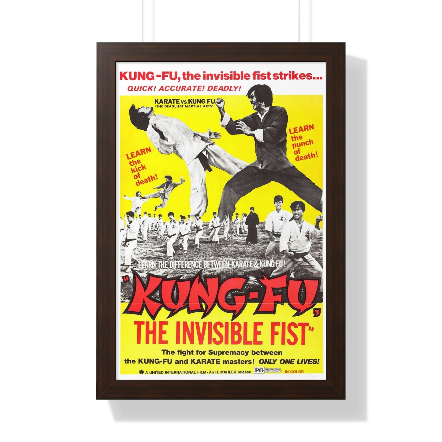 KUNG FU THE INVISIBLE FIST 1972 - Framed Movie Poster-16″ x 24″-The Sticker Space