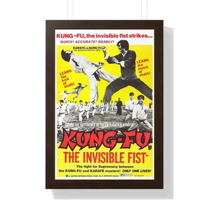 KUNG FU THE INVISIBLE FIST 1972 - Framed Movie Poster 16″ x 24″ Walnut - The Sticker Space