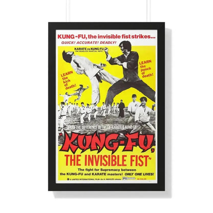 KUNG FU THE INVISIBLE FIST 1972 - Framed Movie Poster 20" x 30" Black - The Sticker Space
