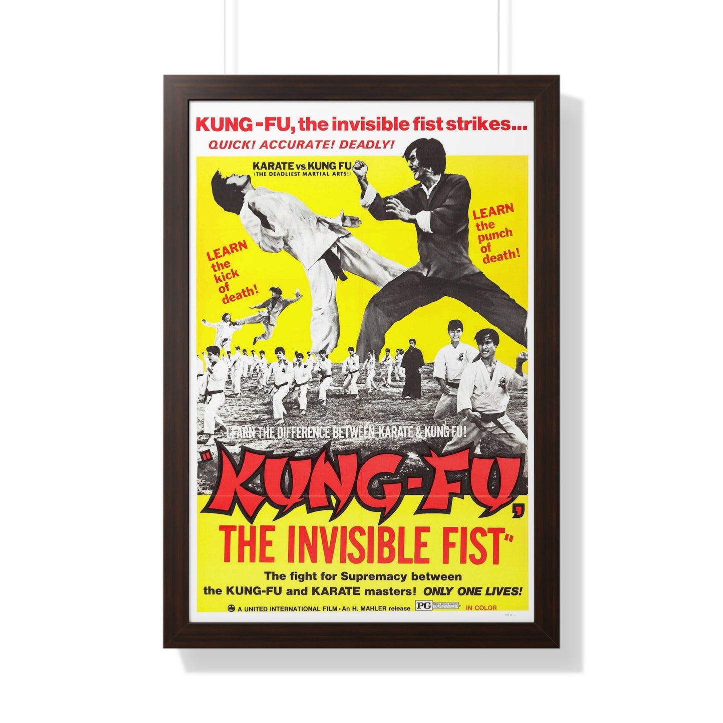 KUNG FU THE INVISIBLE FIST 1972 - Framed Movie Poster-20" x 30"-The Sticker Space