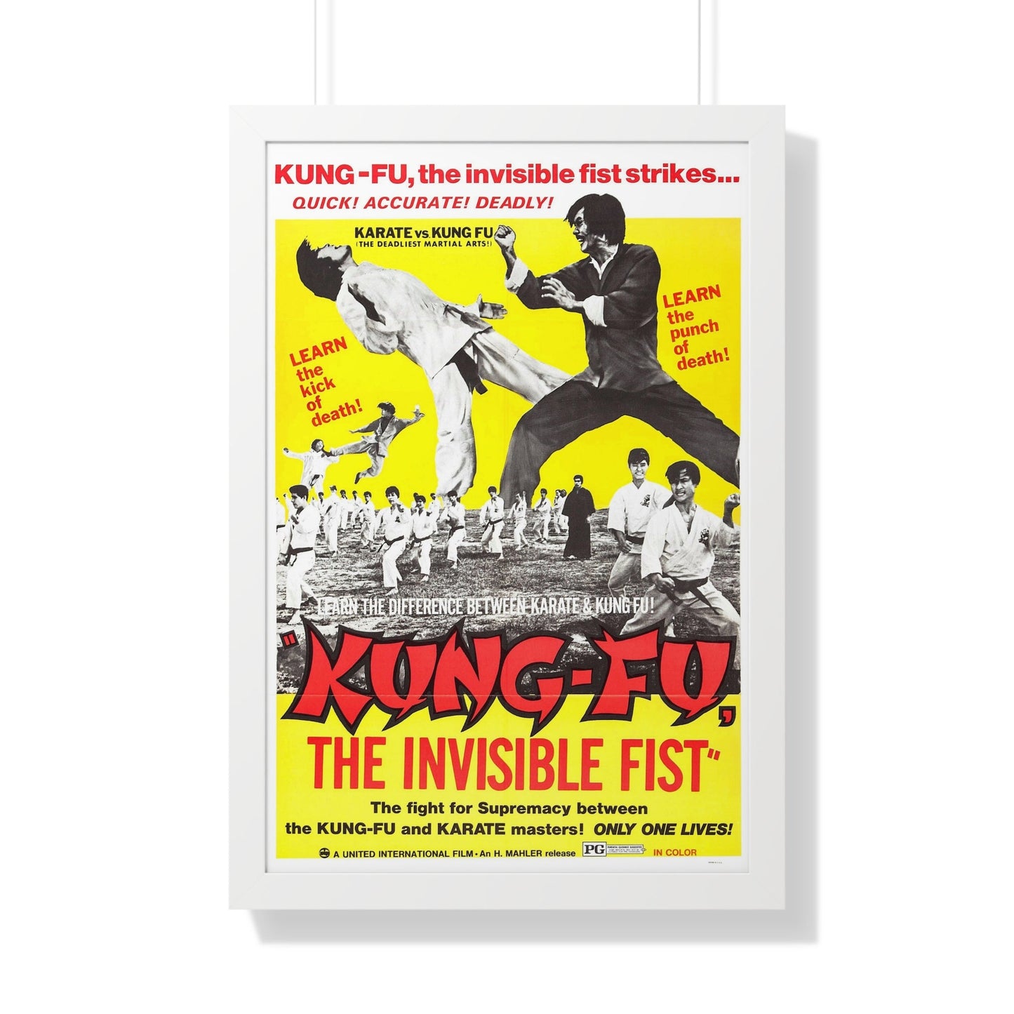 KUNG FU THE INVISIBLE FIST 1972 - Framed Movie Poster-20" x 30"-The Sticker Space