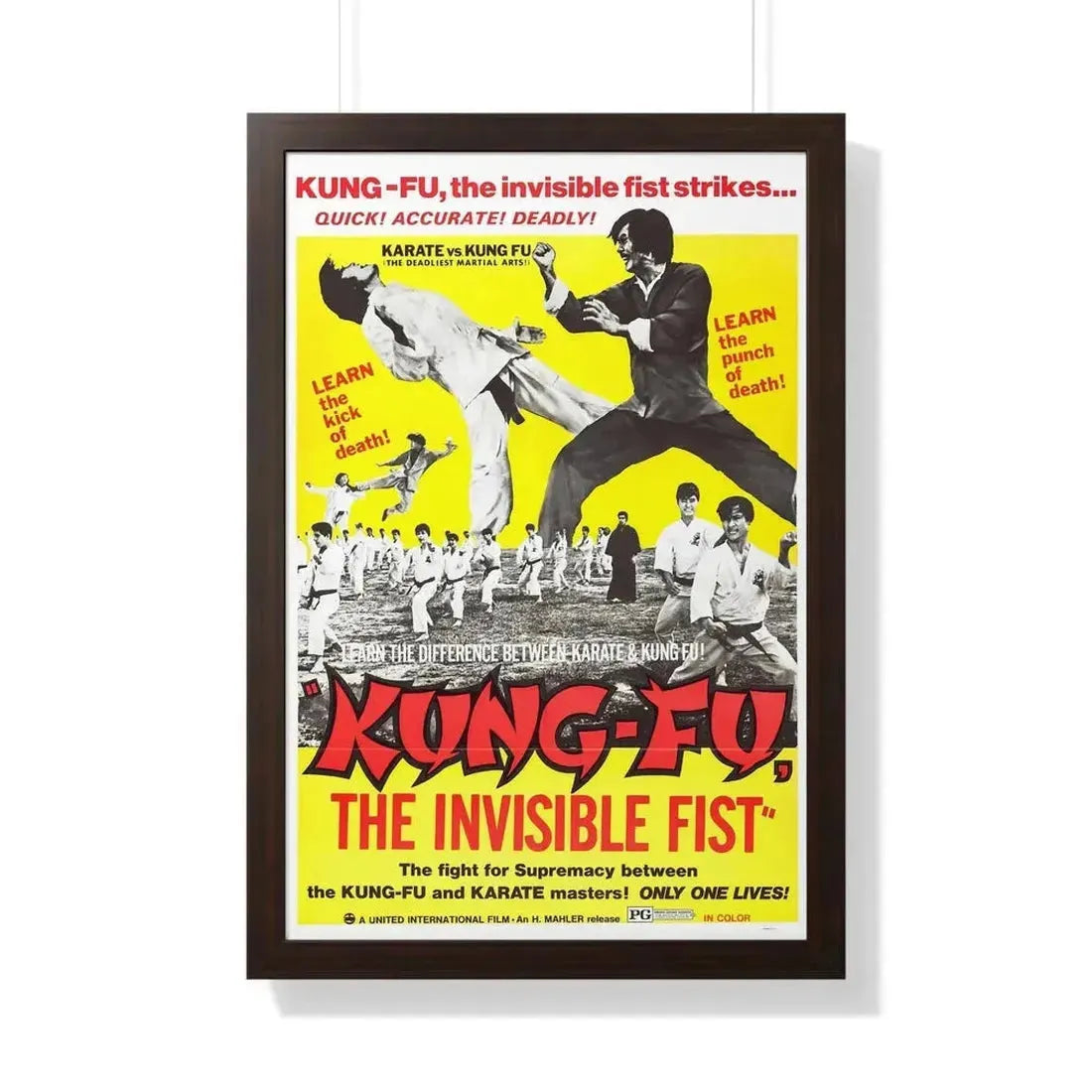 KUNG FU THE INVISIBLE FIST 1972 - Framed Movie Poster - The Sticker Space