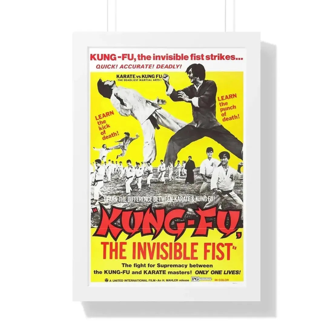 KUNG FU THE INVISIBLE FIST 1972 - Framed Movie Poster - The Sticker Space